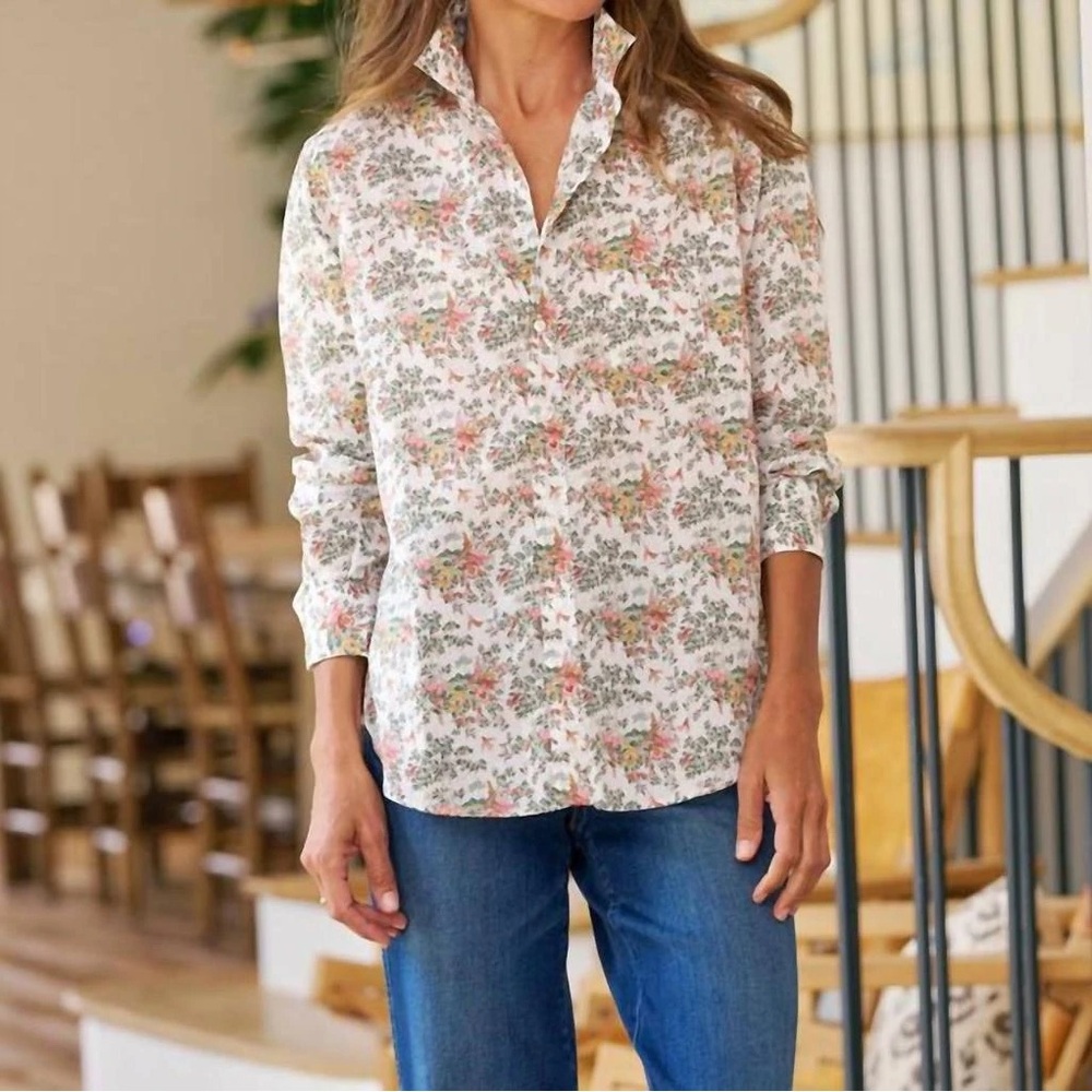 Frank & Eileen Eileen Floral Relaxed Button-Up Shirt Blouse Size XS